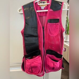 Pink and black mesh shooting utility vest